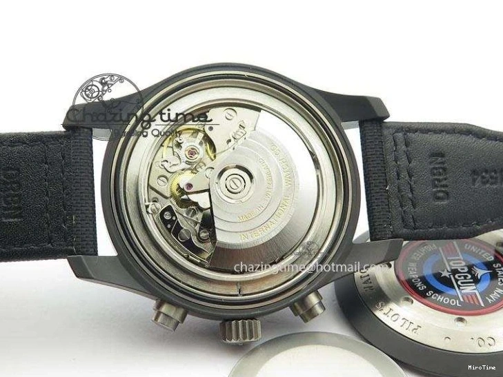 MIROTIME 0128 Pilot Chrono IW388003 Real Ceramic V6F Best Edition Green Markers On Black Nylon Strap A Effortless 7283